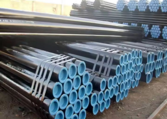 Quality  Water Transport Steel Casing Pipe Threaded End Connection and Black Painting factory