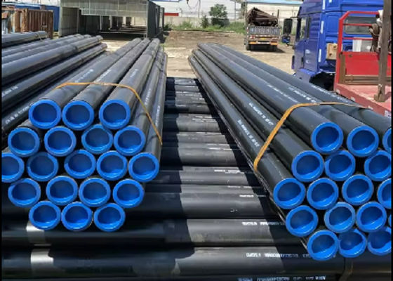 ISO 9001 Carbon Steel ERW Pipe For Oil And Gas Industry Black Coated Plain End