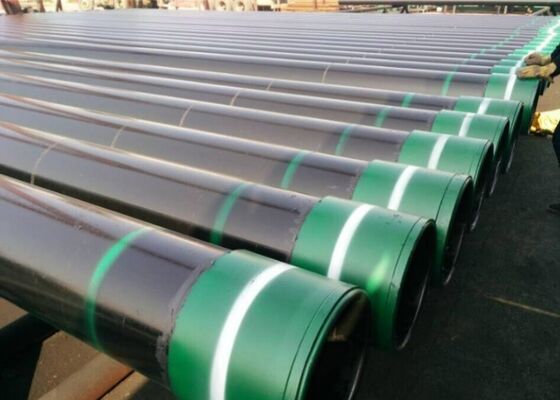 Black Painting Treated Steel Casing Pipe with Male/Female Threaded Ends and API5CT N80 L80 P110 Material
